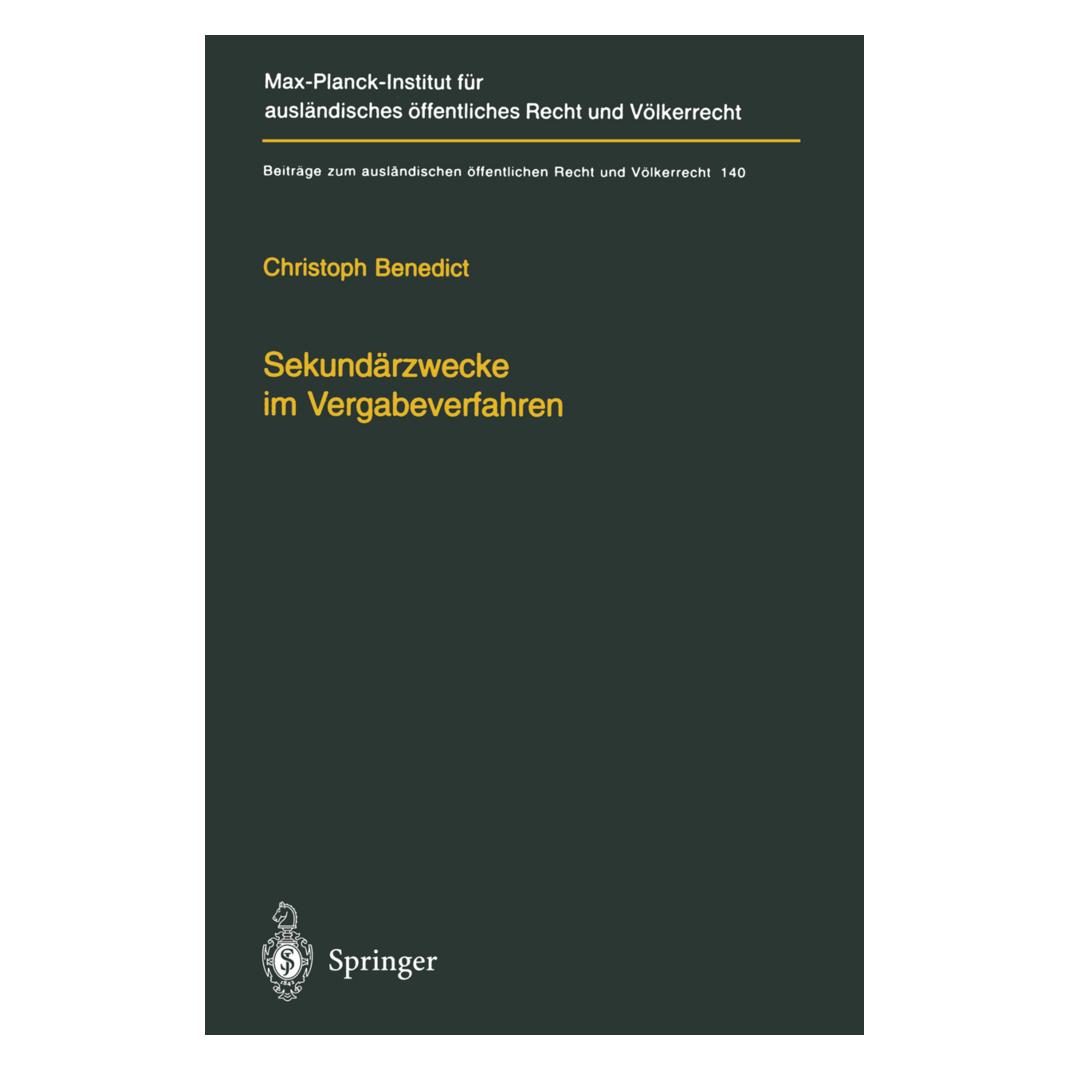 Springer Sekundärzwecke im Vergabeverfahren (Deutsch, Softcover, Christoph Benedict) (7964396)