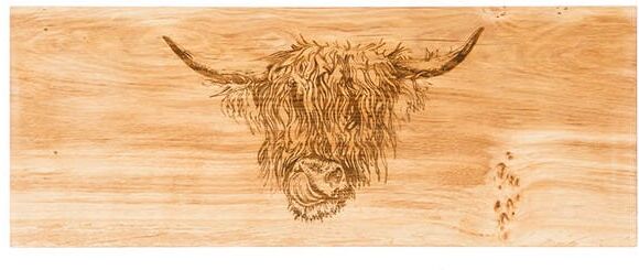 Selbrae House Just Slate Company Highland Cow Large Oak Serving Board