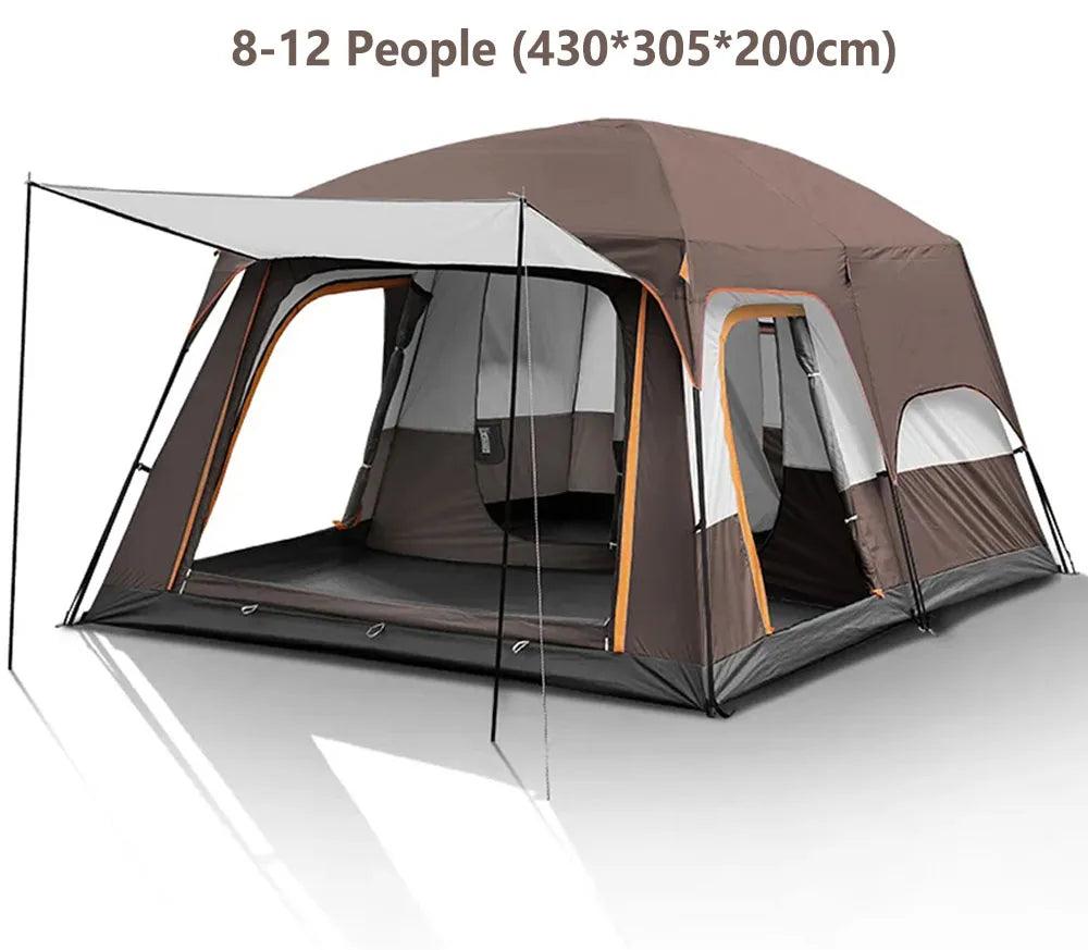 Zelt - Campingzelt - Familienzelt - Gruppen-Zelt - Wasserdichtes Polyester - Aluminiumgestell - Für 8+ Personen