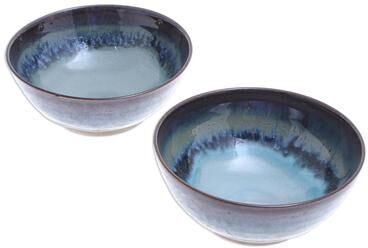 Novica Handmade Blue Crush Ceramic Cereal Bowls (Pair)