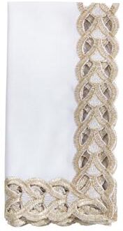 Saro Lifestyle "Braided Bliss Border Napkin (Set of 4) - 20""x20"""
