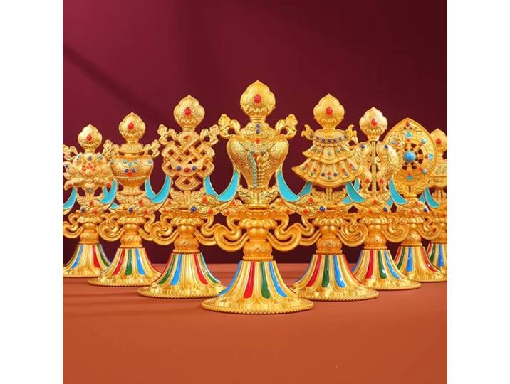 Décoration d'autel en alliage Vajrayana tibétain, ornement de bureau pour temple domestique, fournitures d'offrandes bouddhistes, décoration de table pour la maison