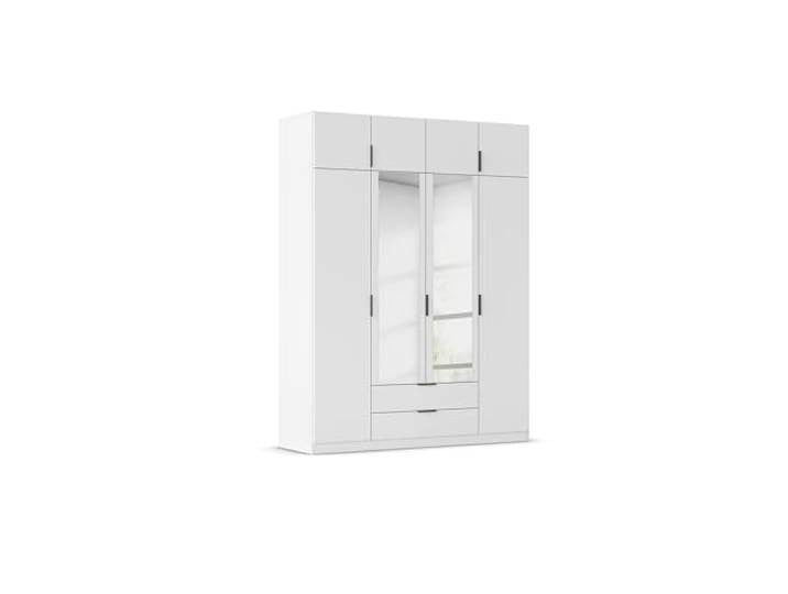 Rauch Möbel LAGOA, Kleiderschrank, Farbe Weiß, Breite 181 cm Schrank, 8-türig, Spiegel, 2 Schubladen, Zubehör Basic, für Schlafzimmer, Kinderzimmer, Babyzimmer, Garderobe