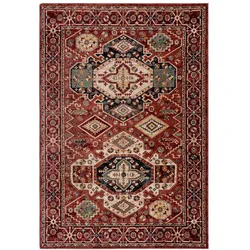 TEPPICH Hochflor GLAZERT in Rot, im Berber-Stil, 160 x 230 cm