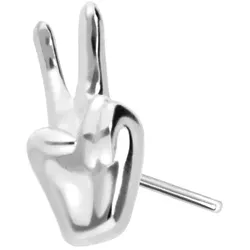 14 Karat Gold Aufsatz mit Titan Push Pin PEACE-ZEICHEN