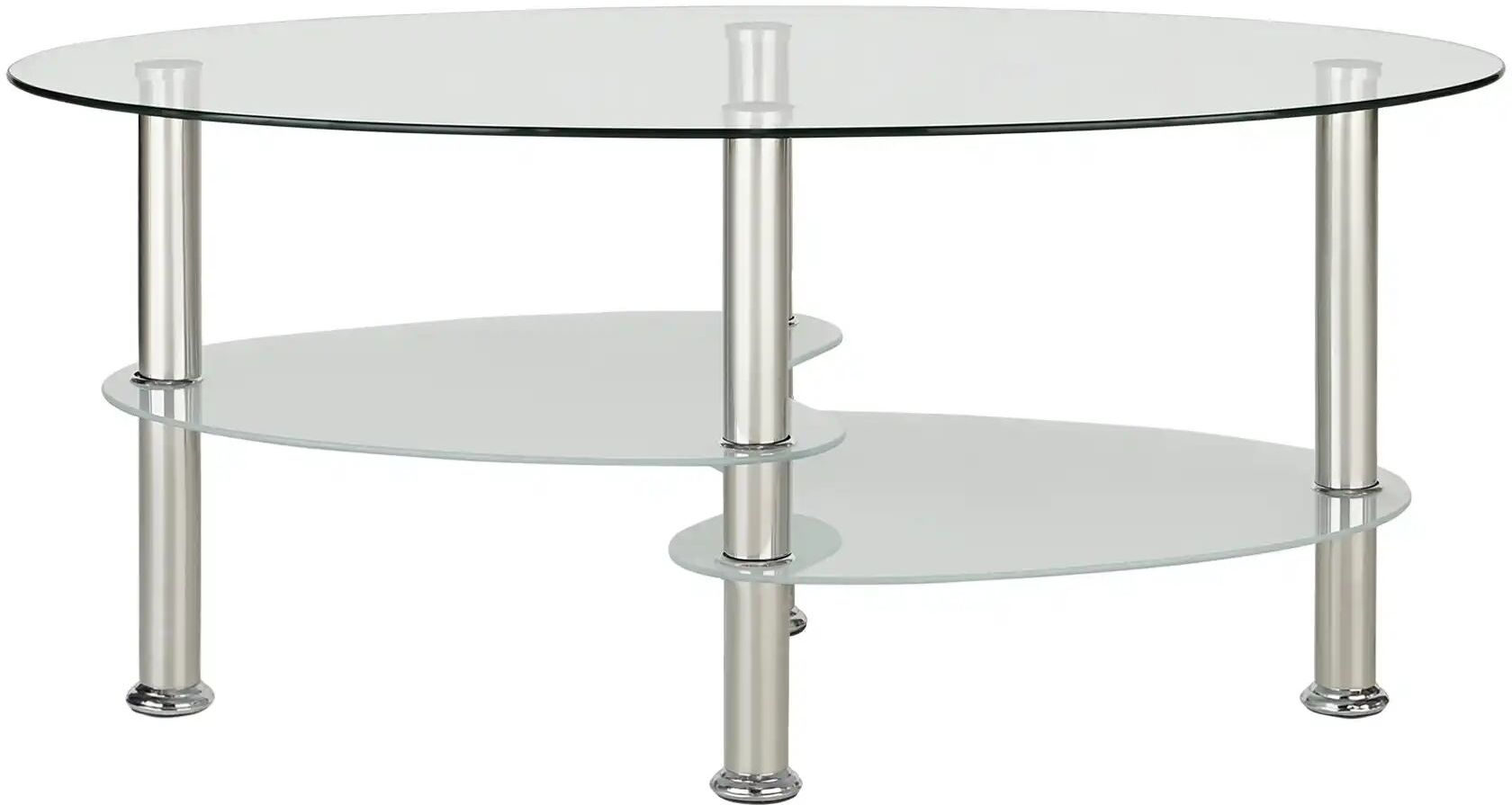 Höffner Couchtisch  Vignola ¦ transparent/klar ¦ Maße (cm): B: 55 H: 41