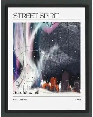 Inspired Finds Radiohead The Bends Retro Album Canvas Poster For Music Room & Home Wall Decor cosmic Streetscape 15.75x23.62in No Frame