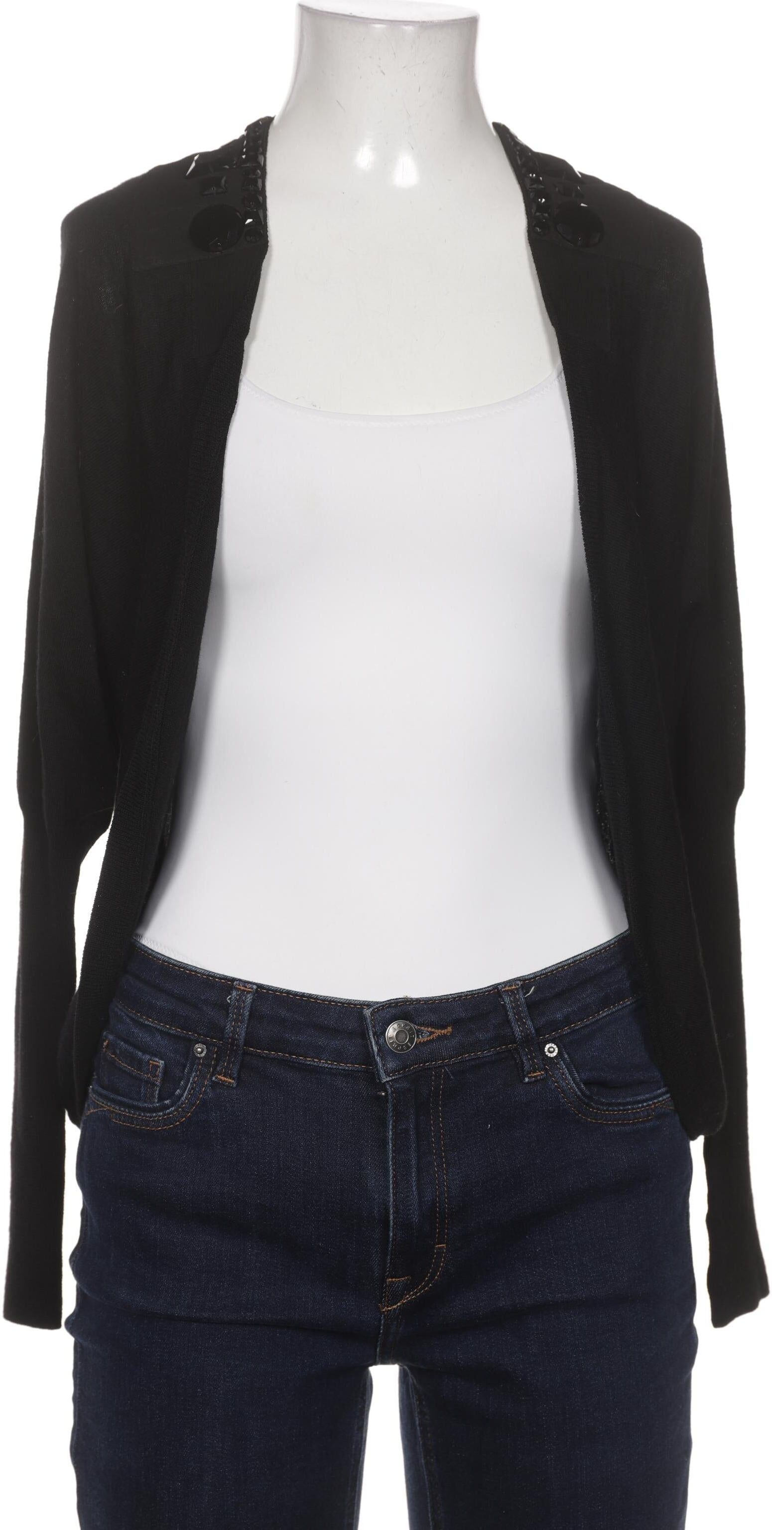 Hugenberg Damen Strickjacke, Schwarz, Gr. S, Merino - Second Hand