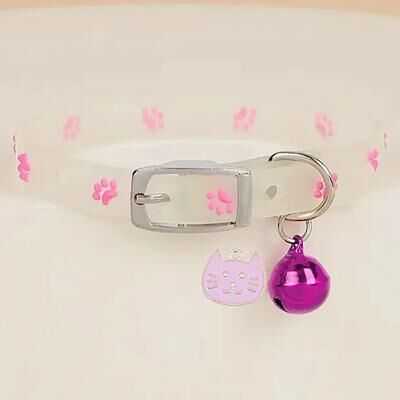 Uplifted Finds Glow In The Dark Luminous Pet Footprint Collar pink