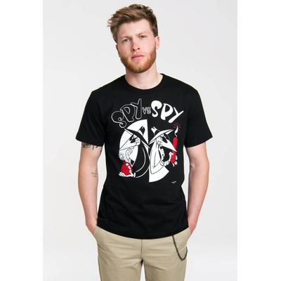 T-Shirt LOGOSHIRT "Spion und Spion - Spy vs Spy", Herren, Gr. XS, schwarz, 100% Baumwolle, bedruckt, normal, Rundhals, Shirts T-Shirt, mit tollem Frontprint