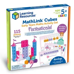 Learning Resources MathLink Aktivit4tsset Fantasie & Abenteuer - 100 Wcrfel, 15 Karten, Kunststoff, ab 5 Jahren, bunt