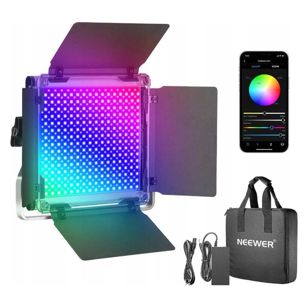 Neewer RGB660 Pro II LED-Leuchte - 50 W - 3200 bis 5600 K - 660 Dioden - Foto, Video, Vlog (Videoleuchte) (NEEWER)