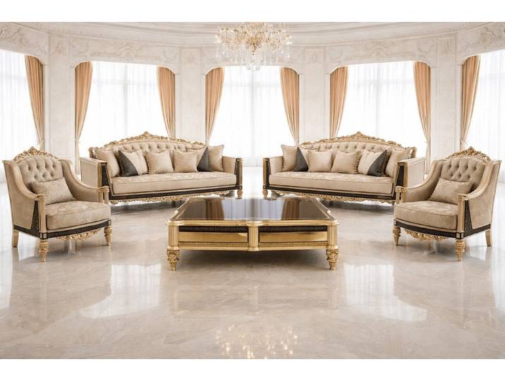 Xlmoebel Polstergarnitur Elegantes Sitzmöbel-Set mit Couchtisch für stilvolles Wohnen, (Polstergarnitur, 5-tlg., Sitzmöbel-Set mit Couchtisch), Made in Europa
