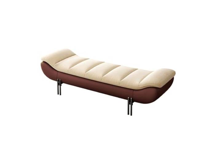 Dekorativ Bettbank aus Leder for Schlafzimmer(Bruin,140*50*42cm)
