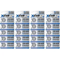 20x XCell Lithium-Knopfzelle CR1620 3V/70mAh (4x 5er-Pack)