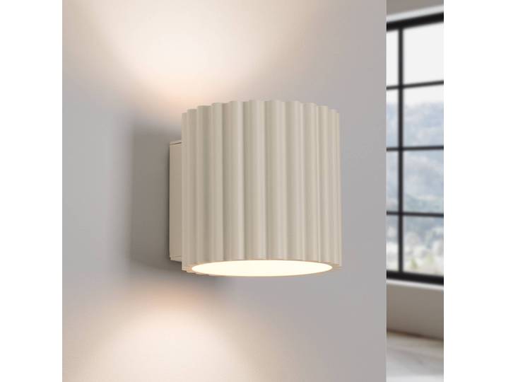 Wandleuchte RIBLA SOLLUX LIGHTING, dimmbar, creme / amber, für Wohn- / Esszimmer, Aluminium, Wandlampe