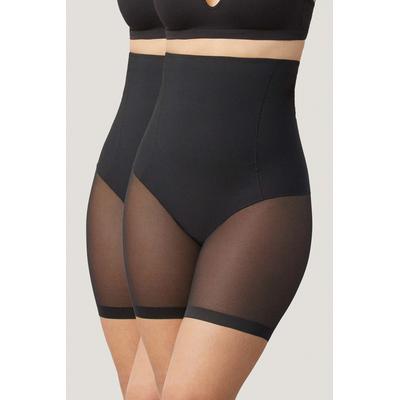 Shapinghose YSABEL MORA, Damen, Gr. XL, schwarz, Obermaterial: 73% Polyamid, 27% Elasthan, figurbetont, Unterhosen, hoch geschnitten, längeres Bein mit Tüll, Anti-Scheuer-Effekt