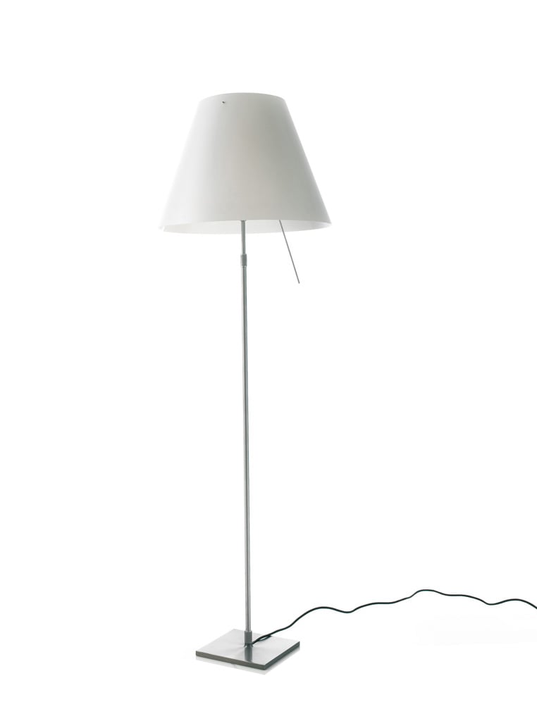 Luceplan Costanza Stehleuchte, Gestell alu (H 120 - 160cm (höhenverstellbar), Ko... H 120 - 160cm (höhenverstellbar) | Komplettversion mit Dimmer, Diffusor und weißem Schirm | Dimmer 1D13NT00C020A