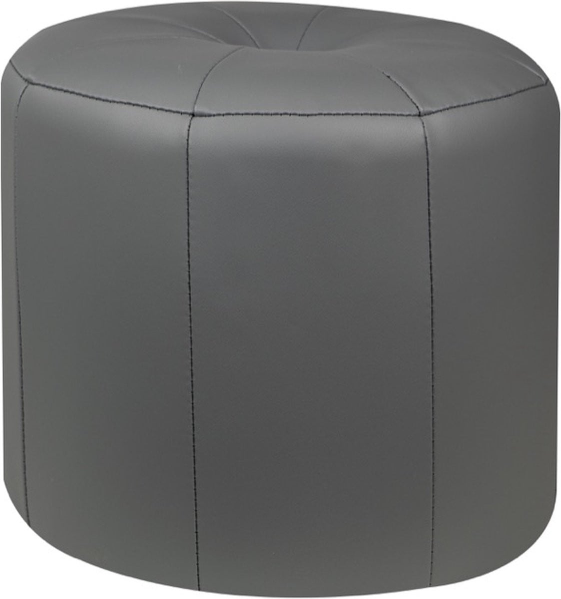 Mood poef in grijs souris lederlook B: 40 cm, D: 34 cm, H: 40 cm