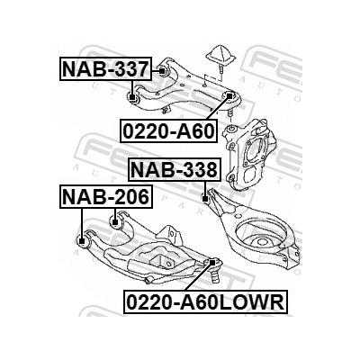 FEBEST Lagerung, Lenker NAB-338 Hinterachse unten für NISSAN