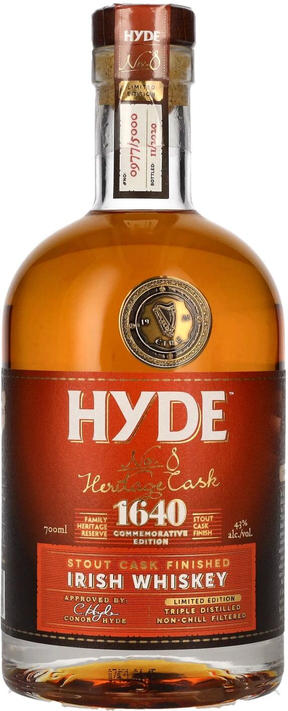 Hyde Whiskey Hyde No.8 HERITAGE CASK 1640 Irish Whiskey Stout Cask Finish 43% Vol. 0,7l