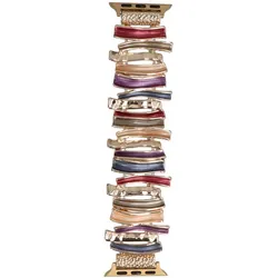 Neue Armbanduhr GlacierX Gleam Ribbon Stretch Bracelet Royal Prism für Apple Watch 38/40/41mm in Gold-Farbe.