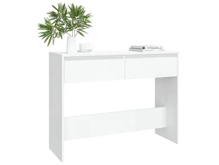 Grand Table d'Appoint Blanc - Table console - Console D'ENTREE Blanc - 100x35x76 5cm - Bois d'ingénierie 995 448443111