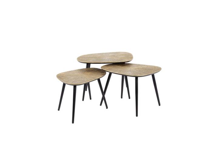 Kawola Couchtisch Tibali 3ER SET Bronze Metall, Bronzefarben, Rechteckig, 62x43x51 cm, Wohnzimmer, Wohnzimmertische, Couchtische