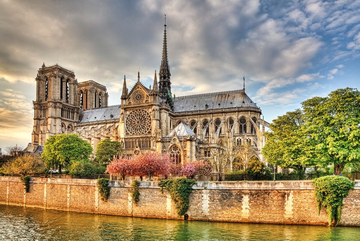 Fototapete PAPERMOON "Notre Dame de Paris", bunt, B:5m L:2,8m, Vlies, Tapeten, Fototapete bunt B/L: 5m x 2,8m, Bahnen: 10 Stk.