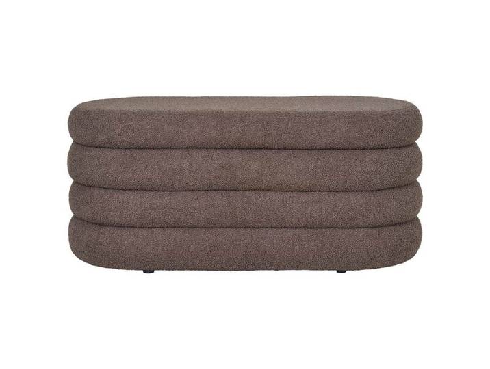 Neo - pouf avec rangement - en tissu bouclette - Marron