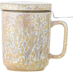 Yuma Becher mit Teesieb 250 ml beige mit Deckel
