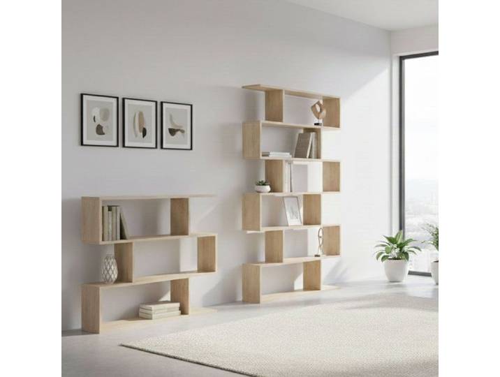 Ensemble Bibliothèque Jesolo Dmora en Bois Noble Chêne Brun