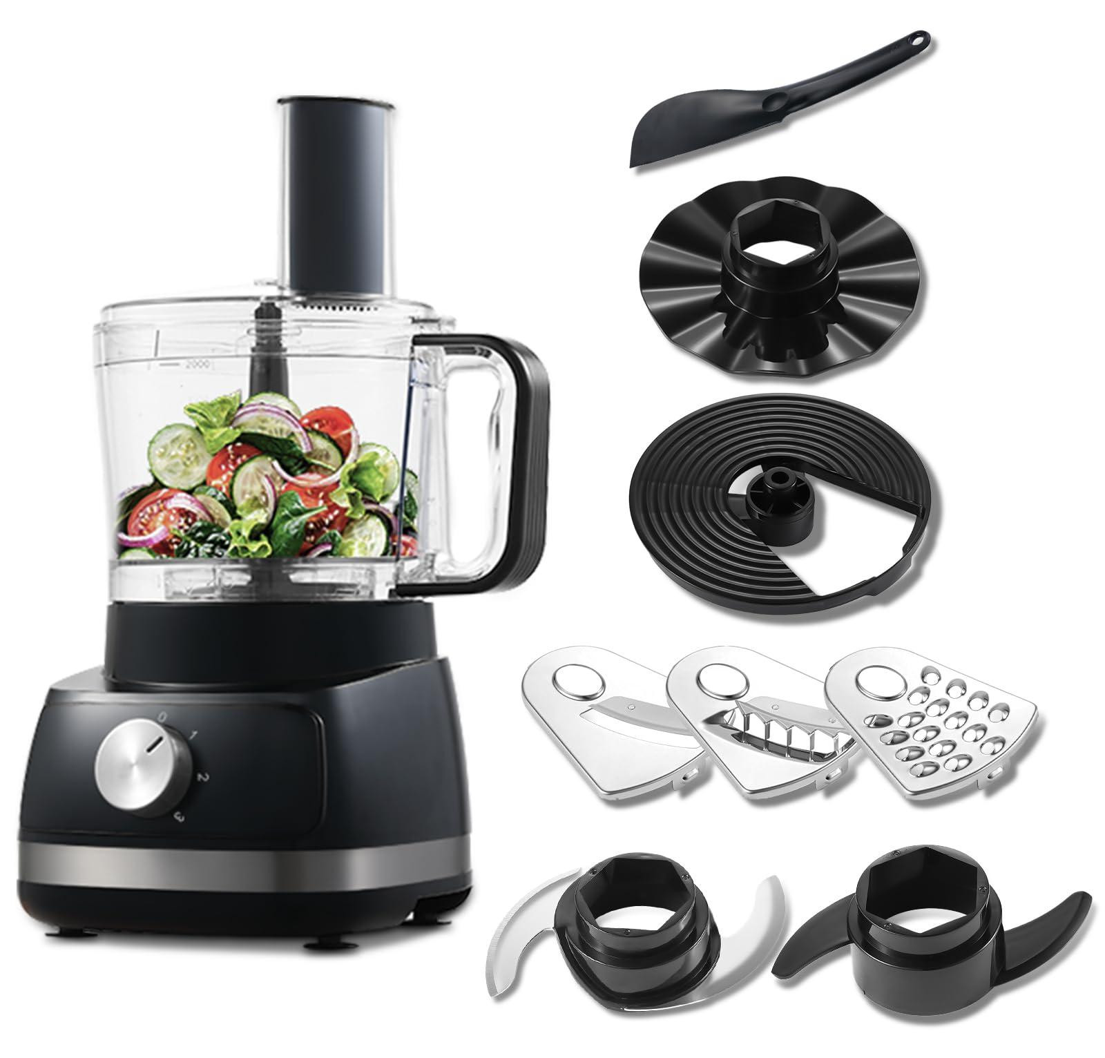 TopStrong multifunctionele keukenmachine, 800 W, 2 liter, 6-in-1