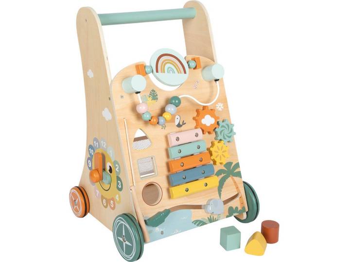 small foot Lauflernwagen, Mehrfarbig, Holz, Metall, 33x50x32 cm, EN 71, Hinterrad mit Gummierung, Spielzeug, Babyspielzeug, Lauflernwagen