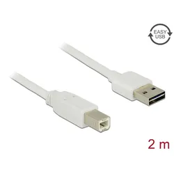 Delock Kabel EASY-USB 2.0 Typ-A Stecker > USB 2.0 Typ-B Stecker 2 m weiß