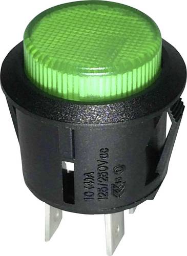 TRU Components 1587756 TC-R13-523BL-05GN Druckschalter 250 V/AC 1.5A 1 x Aus/Ein rastend Grün
