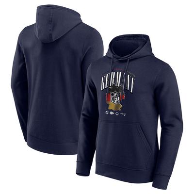 Kapuzenpullover FANATICS "Fanatics Hoodie NFL Shield / Frankfurt Hometown Graphic", Damen, Gr. XL, blau, 80% Baumwolle, 20% Polyester, Pullover Kapuzenpullover