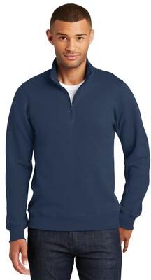 Port & Company PC850Q Fan Favorite Fleece 1/4-Zip Pullover Sweatshirt in Team Navy Blue size 4XL
