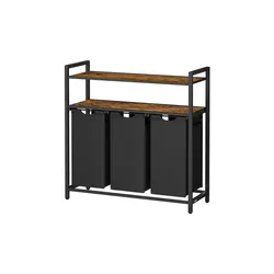 Wäschebox   ¦ schwarz ¦ MDF-Platte,Metall,Stoff ¦ Maße (cm): B: 92,5 H: 92