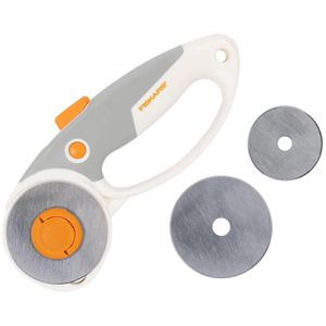 Fiskars Rollschneider 1066048 Easy Change DuoLoop, Ø 45/60mm, 2 Klingen, aus Stahl, geeignet für Stoff, Leder & Papier