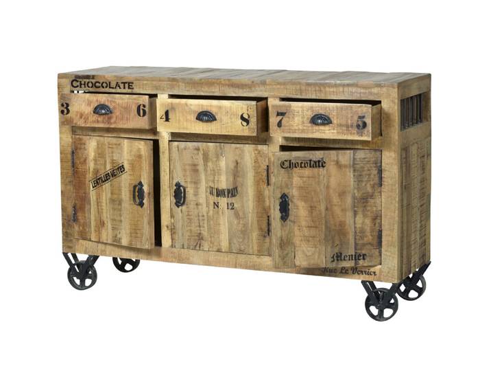 SIT Möbel RUSTIC Sideboard lackiertes Mangoholz mit starken