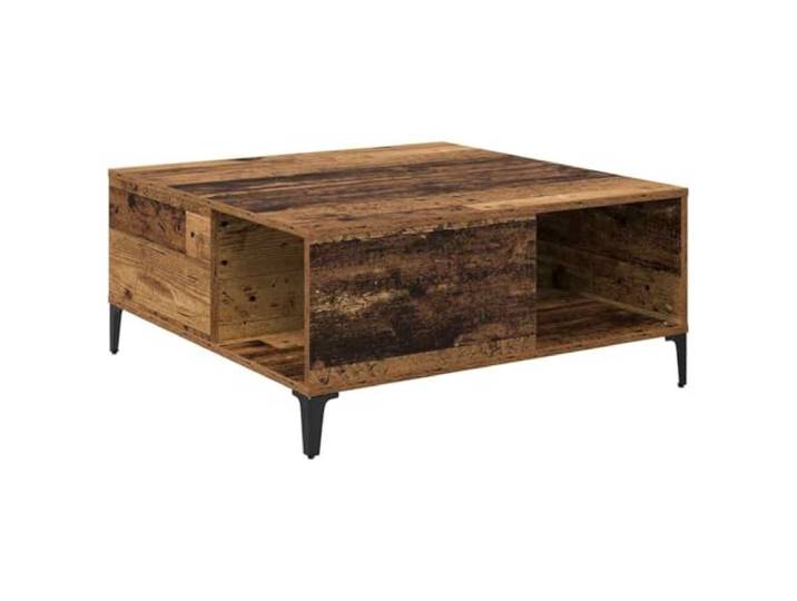 HKLGBVCR Couchtisch aus Holz, Industriestil, 80 x 80 x 36,5 cm