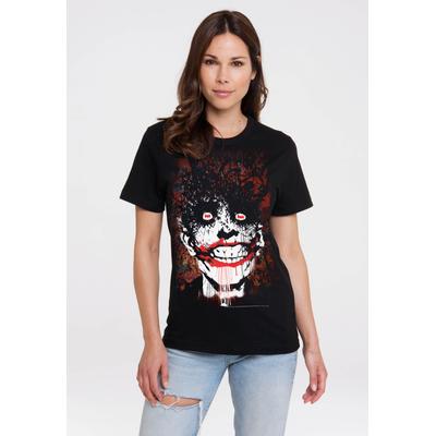 T-Shirt LOGOSHIRT "Batman - Joker Bats Graffiti", Damen, Gr. XXL, schwarz, 100% Baumwolle, bedruckt, normal, Rundhals, Shirts T-Shirt, mit coolem Superschurken-Print