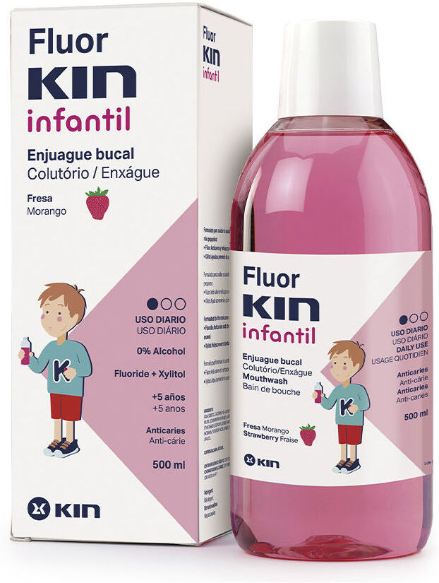 Kin Fluorkin Children's Anticavity Mouthwash Strawberry 500 ml