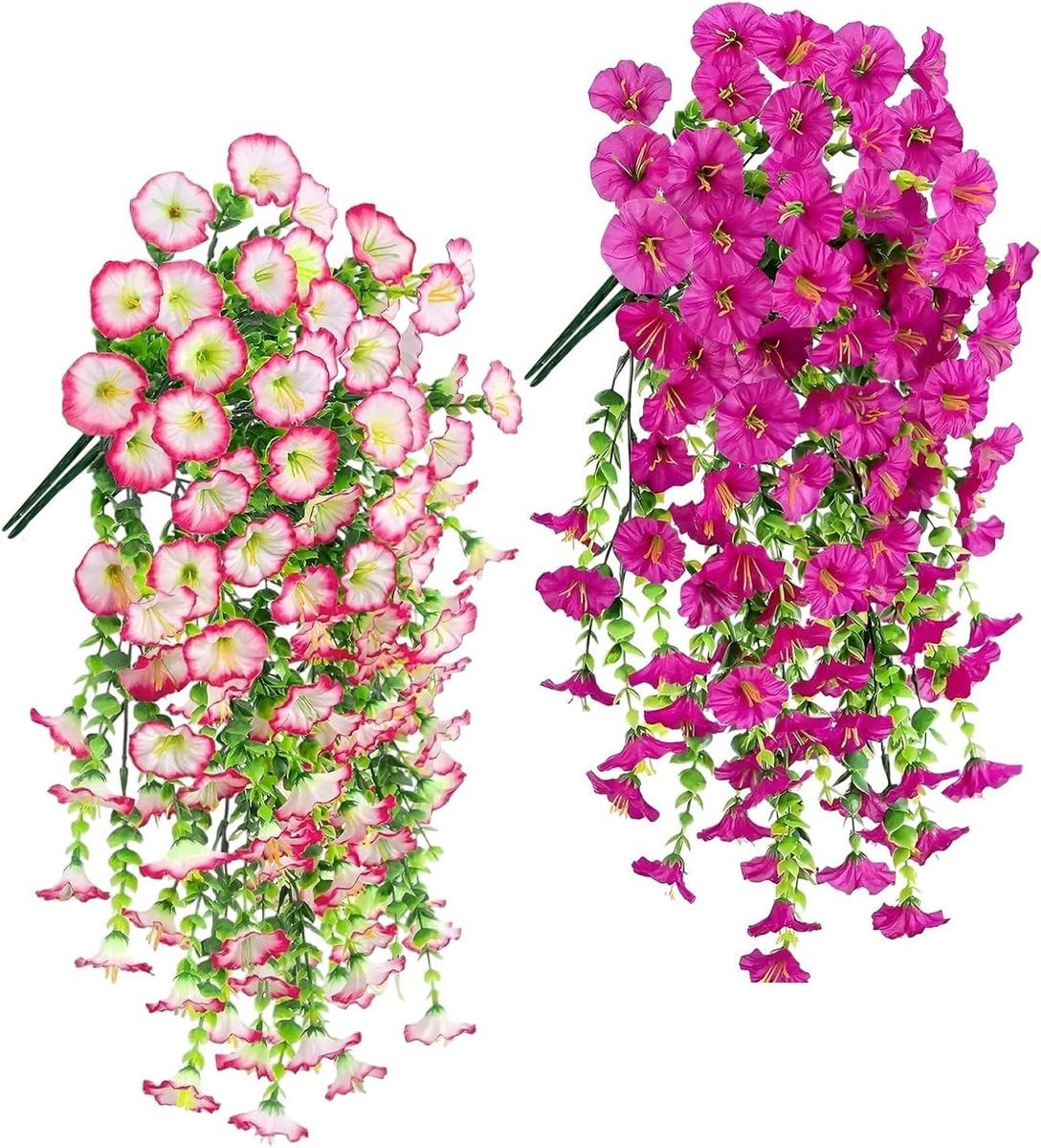 Weerbestendige hangende kunstbloemen voor buiten decoratie - Paars - 77 cm