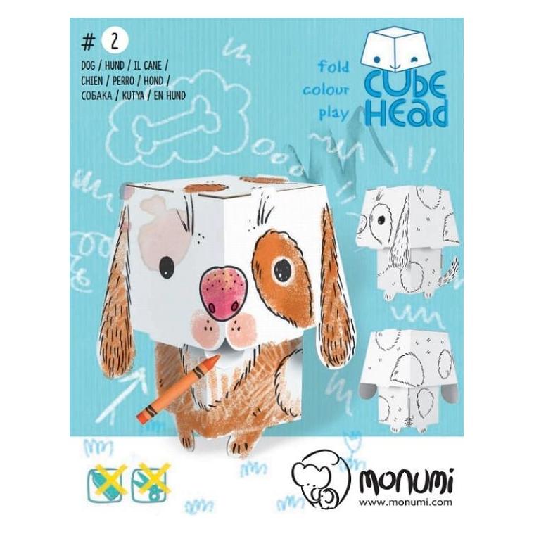 Monumi Würfelkopf. Hund. Falten und Farbe (48678455)