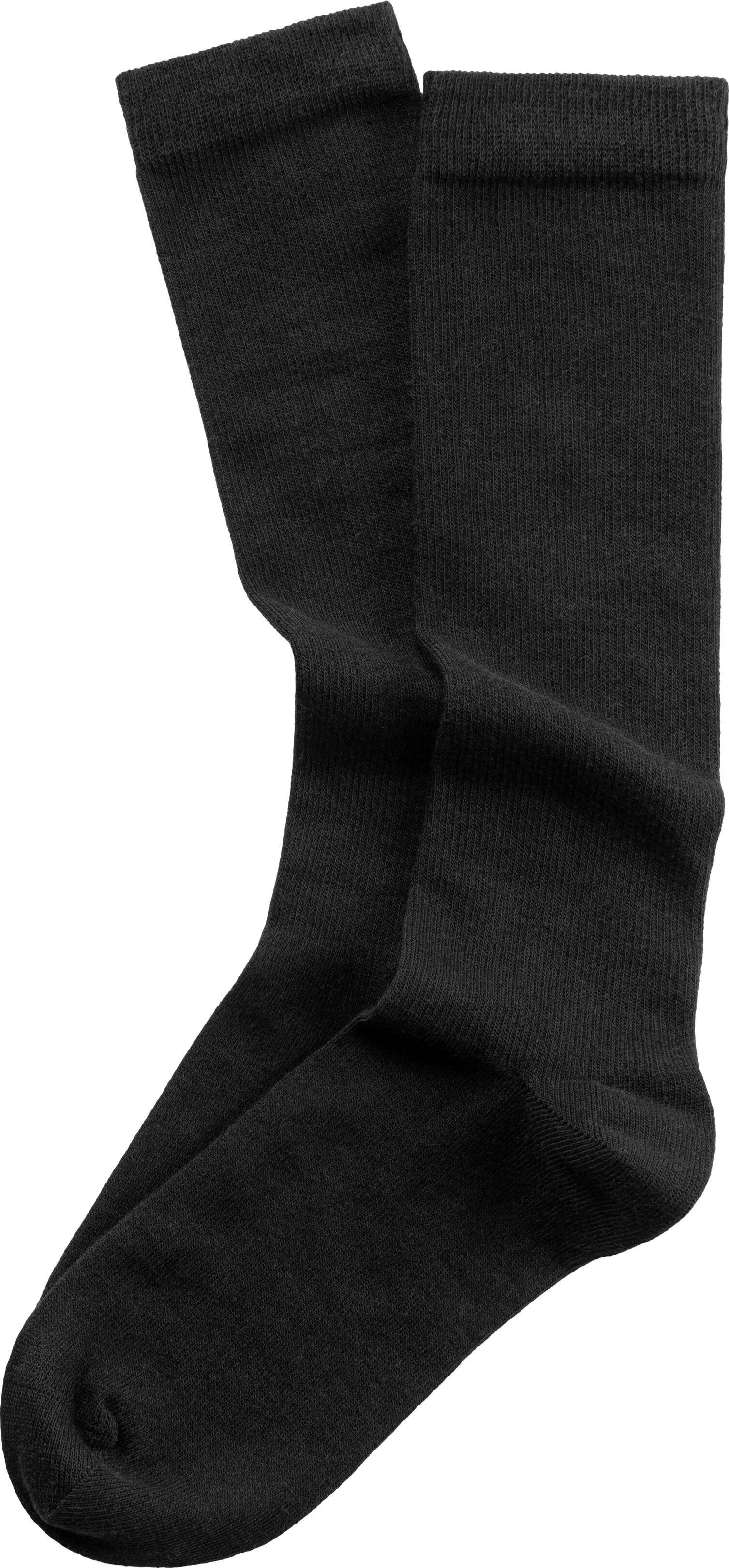 Stützkniestrümpfe H.I.S "Damen & Herren Kompressionsstrümpfe, Reisestrümpfe", Damen, Gr. 35-38, schwarz (2x schwarz), Baumwolle, Elasthan, Polyamid, unifarben, normal, Socken Stützkniestrümpfe, für Sport, Arbeit, Flug & Schwangerschaft 2x schwarz 35-38