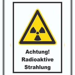 HB-Druck Achtung Radioaktive Strahlung A5 (148x210mm) Schild