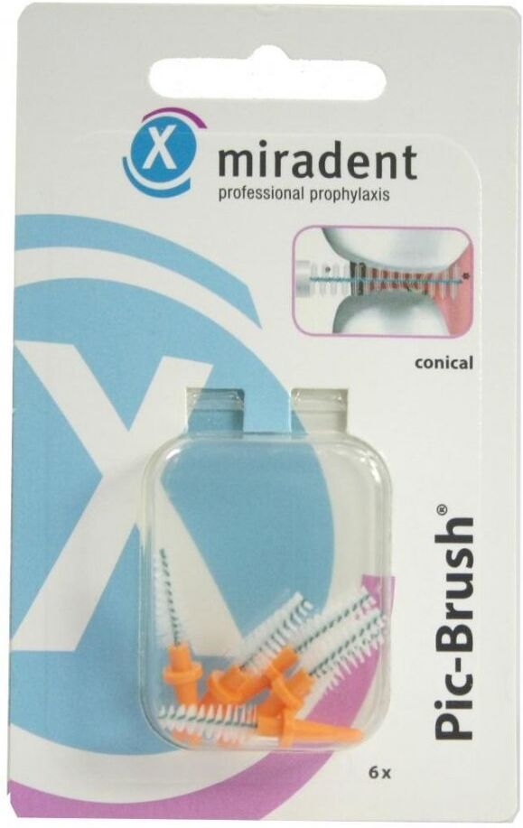 Miradent Interdentalbürsten Pic-Brush Ersatzbürsten konisch oran 6stk