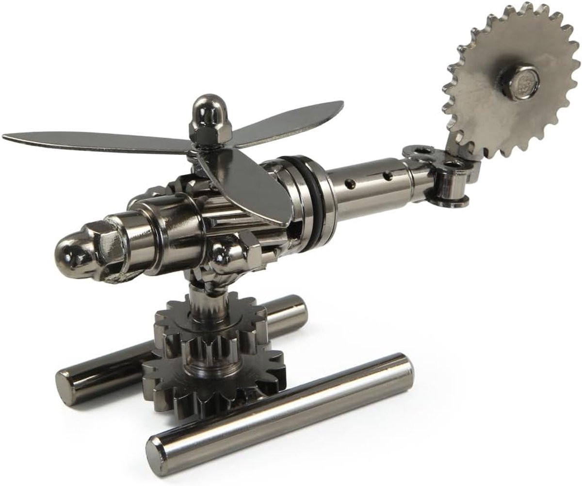Boerni Retro Iron Art Helicopter Model - Creatieve Metalen Helikopter Sculptuur voor Decoratie